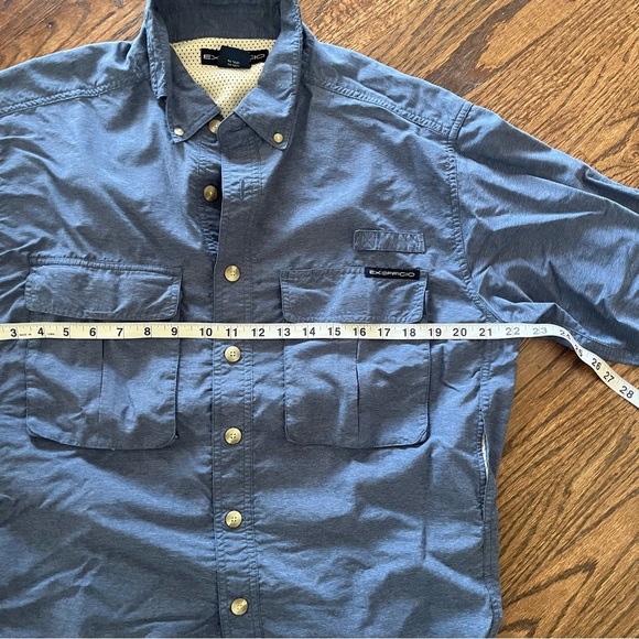 ExOfficio Men’s Medium Travel Shirt – Quick-Dry, Lightweight, Blue - Picture 8 of 9